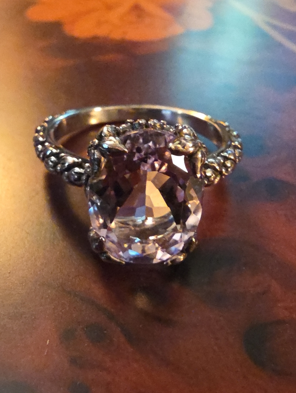 Stephen Dweck Fliral Accents Amethyst Sterling Silver Ring